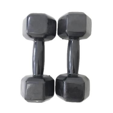 Imagem de Par de Halter Dumbell Sextavado Revestido Ahead Sports 10 kg Preto