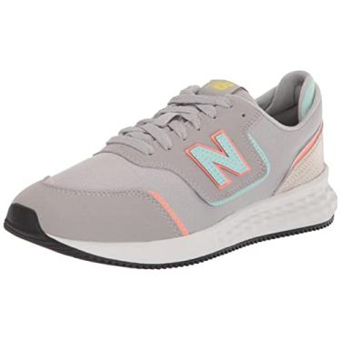 Imagem de New Balance Tênis infantil unissex X70 V1 com cadarço, Nuvem de chuva/menta branca/rosa paraíso, 7 Big Kid