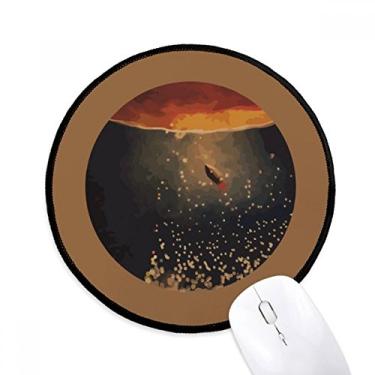 Imagem de Tapete de mouse com cenário de espaço de universo e alienígena para mesa de escritório tapete redondo para computador