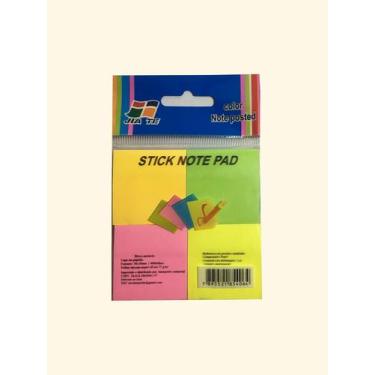 Imagem de Kit Conjunto 4 Cores Bloco De Anotação Adesivo Sticky Note Flags De Pa