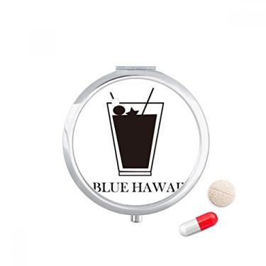 Imagem de Outline of Blue Hawaii Estojo de comprimidos de bolso para remédios Caixa de armazenamento de remédios Dispensador