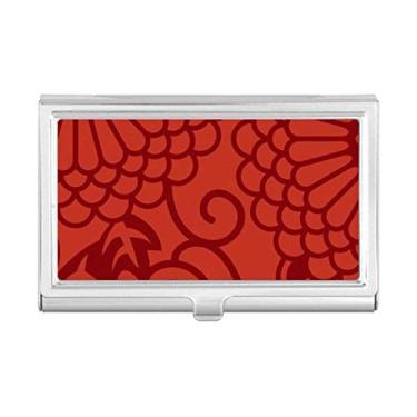 Imagem de Carteira de bolso estilo chinês com estampa de flores asiáticas, porta-cartões