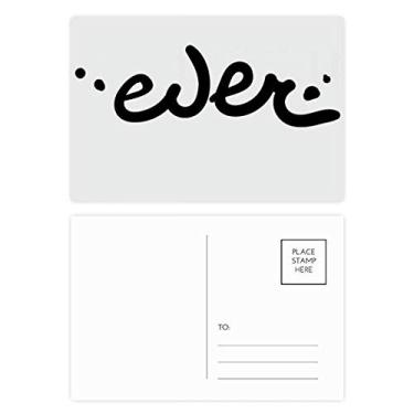 Imagem de Ever Funny Citação de escrita à mão, conjunto de cartões postais de aniversário, cartão de agradecimento