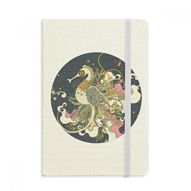 Imagem de Flower Japan Hippocampus Ukiyo-e Caderno de tecido capa dura Diário Clássico A5