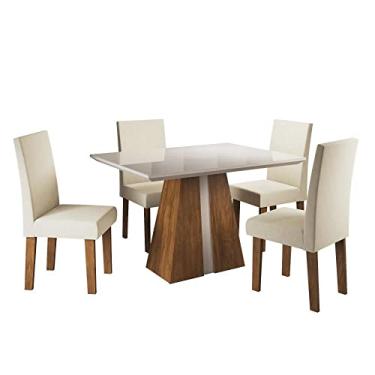 Imagem de Conjunto Sala de Jantar Caribe 1 Mesa 120cm com 4 Cadeiras Vênus Viero Móveis