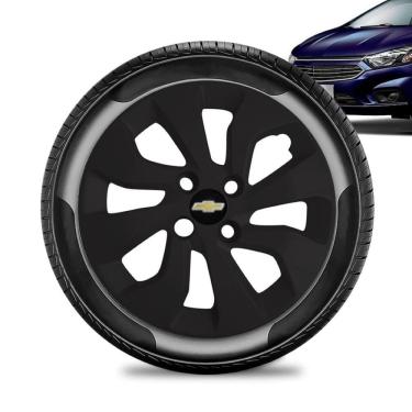 Imagem de Calota Chevrolet Prisma aro 14 2017 a 20 Preta Fosca Emb Pre