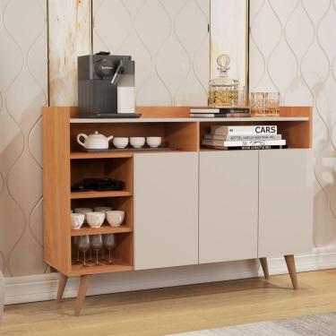 Imagem de Buffet Aparador 3 Portas 5 Nichos Celta Giga Móveis Nature/Off White