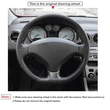 Imagem de Capa de volante, para Peugeot 3008 2009-2016, personalize couro costurado à mão DIY