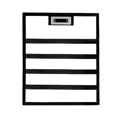 Imagem de Toalheiro de parede de aquecimento de aço inoxidável 304 trilho elétrico aquecedor de toalhas termostato inteligente com controle de temperatura de tempo, preto