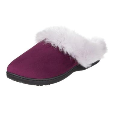 Imagem de isotoner Women's Velour Valerie Hoodback Slip on Slipper, BlackBerry, 6-7