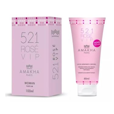 Imagem de Novo Kit Perfume + Hidratante Top Feminino 521 Vip Rosé - Amakha Paris