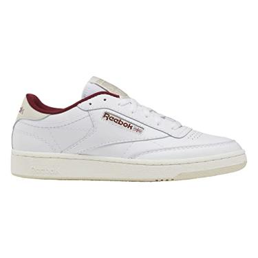 Imagem de Reebok Tênis masculino Club C, Branco/estuque/marrom, 13 Women/11.5 Men