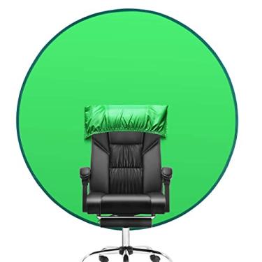 Imagem de fundo fotografico,fundo verde,tela verde chroma key 143 cm Dobrável dupla face, capa de cadeira, tecla cromada, tela de fundo para transmissão, fotografia, chroma key, jogos, zoom, chat de vídeo