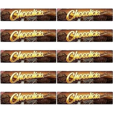 Imagem de Kit com 10 pacotes Biscoito Chocolicia Recheado Chocolate