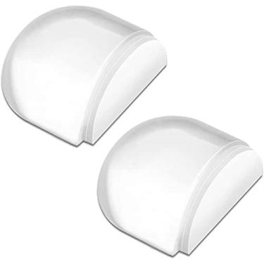 Imagem de HAUSPROFI Batentes de porta, batente de porta de chão autoadesivo transparente, 2 peças, G: 4,66, L: 3,99, A: 2,9 cm