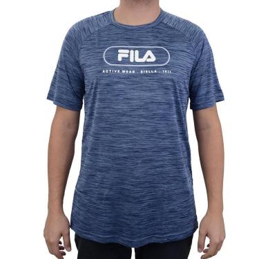 Imagem de Camiseta Masculina Fila MC Sport Melange Azul - F11AT259-Masculino