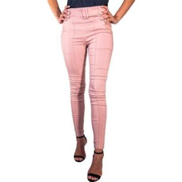 Imagem de Calça Skinny Bengaline Wolfox Com Cinto Cintura Alta Feminina-Feminino