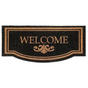 Imagem de Capacho Vinil Kapazi Preto 30x70cm – Welcome | Tapete de Entrada Antiderrapante