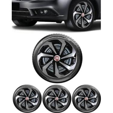 Imagem de Jogo 4 Calotas Esportivas Spider aro 15 (Preto/Prata) (FIAT Novo Uno Vivace Way Argo Cronos Mobi Punto Palio Siena Linea Grand Siena Idea)