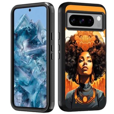 Imagem de FVAENDHIO Capa para Google Pixel 8 Pro, capa protetora 3 em 1 híbrida à prova de choque à prova de choque para Google Pixel 8 Pro de 6,7 polegadas (2023), mulheres afro-americanas