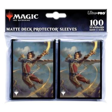 Imagem de Ultra Pro - MTG Wilds of Eldraine Kellan, The Fae-Blooded (Adventure Frame) Standard Deck Protector Sleeves (100ct) Protect MTG Cards from Scuffs & Scratches, Safely Store Collectible Cards