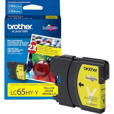 Imagem de Brother LC65HYY Cartucho de tinta de alto rendimento, rendimento de 750 páginas, amarelo