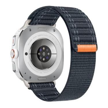 Imagem de EANWireless Compatível com Samsung Galaxy Watch 7 Ultra Band de 47 mm, pulseira de tecido de nylon ondulado com fivela de metal prata, acessório de substituição para Samsung Galaxy Watch Ultra Trail
