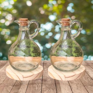 Imagem de Kit galheteiro Azeite Vinagre Aparador 300ml Vidro c/rolha-6