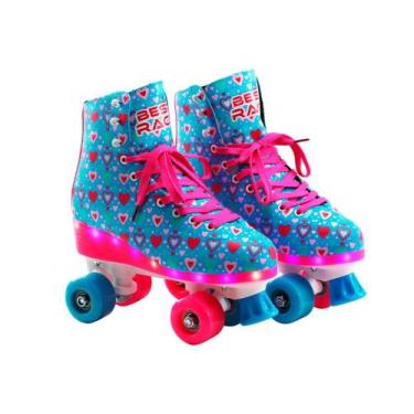 Imagem de Patins Retrô Clássico 4 Rodas Com Led Tamanho 37/38 - Bbr Toys