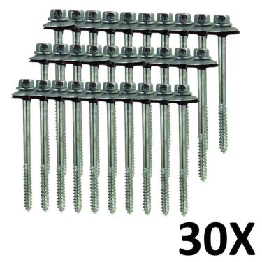Imagem de Kit 30 Parafuso Para Telha Com Arruelas 5/16``X110 Mm