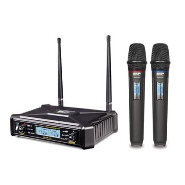 Imagem de MICROFONE UHF-600 DUPLO DE MÃO MULTIFREQUÊNCIA SEM FIO SAUHF600PRO - TELEFUNKEN