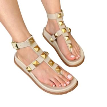 Imagem de Sandália Papete Feminina Spikes Anatômica Off White (Off white, BR, Adulto, Numérico, 39)