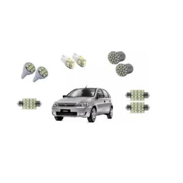 Imagem de Kit Lâmpada Led Corsa Hatch Teto Placa Ré Pingo Malas Luvas - Blue Lio