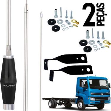 Imagem de 2 Antena Px Inox Mini Maria Mole Inox 1,40m Alongador 40cm Vw Delivery