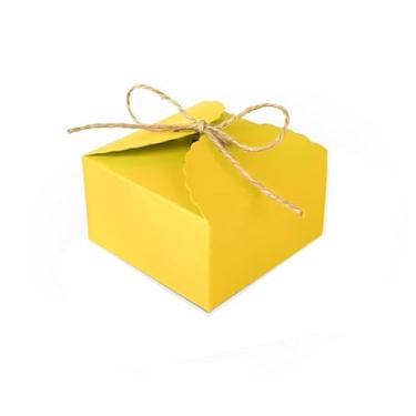 Imagem de 20 peças 9 × 9 × 5 cm/3,5 × 3,5 × 1,9 pol. Caixa de presente de doces caixas de lanche caixa de presente de lembrancinha de casamento faça você mesmo bolsa de embalagem dobrável para chá de bebê