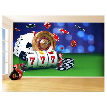 Imagem de Papel De Parede 3D Salão De Jogos Cartas Poker 3,5M Jcs96 - Você Decor