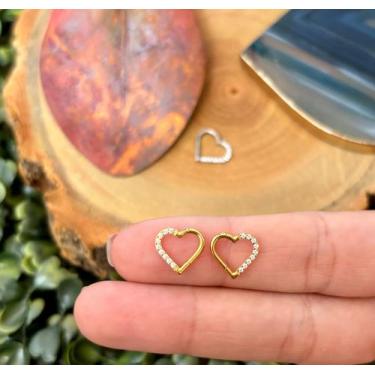 Imagem de Piercing Titânio Daith Coração Cravejado Fecho Click - Rarasteel Pierc