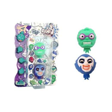 Imagem de 2 Bonecos Homem Verde e Palhaço Azul - Splats Head Mini