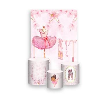Imagem de Painel De Festa Vertical 1,50 x 2,20 + Trio De Capas Cilindro - Tutu B