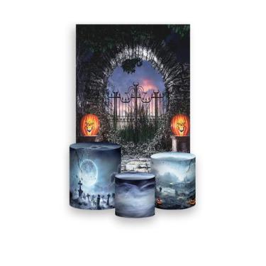 Imagem de Painel De Festa Vertical 1,50 x 2,20 + Trio De Capas Cilindro - Noite 