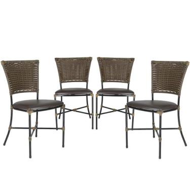 Imagem de 4 Cadeiras Gramado Sala de Jantar Em Fibra Sintética Junco Trama Fecha