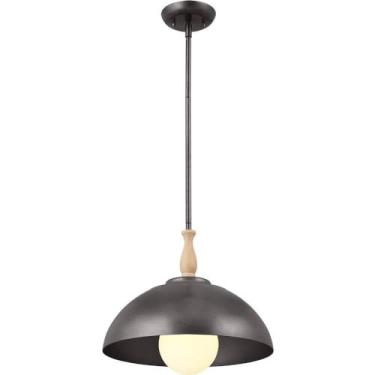 Imagem de Pingente de luz Fira de 35,5 cm 1 em ferro e faia de bigorna