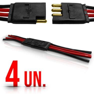 Imagem de Chicote Conector Plug 4 Vias 4mm Falantes Caixas 4 Unidades - Permak