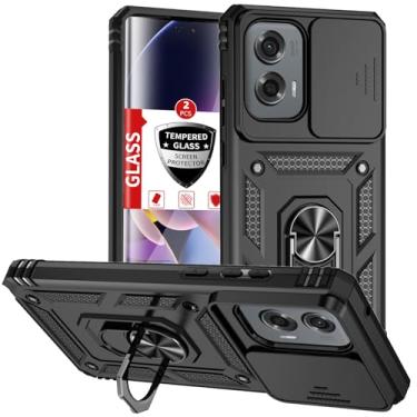 Imagem de IYTRRYH Capa para Motorola Moto G Stylus 2024 5G [proteção contra quedas de grau militar] com 2 protetores de tela, capa para câmera G Stylus integrada, com anel de suporte, proteção resistente à