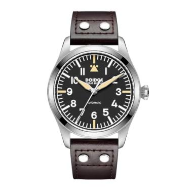 Imagem de Boyarca Relógio Piloto Mecânico Movimento Automático Flieger Relógios de Mergulho Relógios Masculinos Vidro Safira, Preto