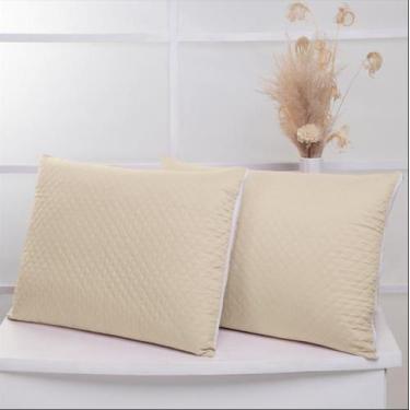 Imagem de Kit 02 Porta Travesseiro Matelado 400 Fios 70cm x 50cm Cores Lisas - V