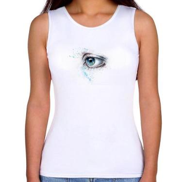 Imagem de Regata Feminina Olho Arte - Foca na Moda, Branco, P