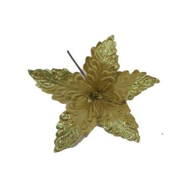 Imagem de Bico de papagaio Flor de Natal poinsetia natalina 4 und - Magizi, Dour