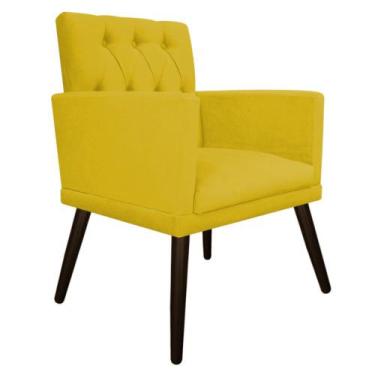 Imagem de Poltrona Decorativa Fernanda Pés Palito Tabaco Sala de Espera Recepção