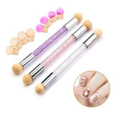 Imagem de Pincel Esfumar Unhas Degrade Nail Art Ponta Dupla - OEM